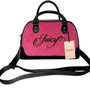 NWT Juicy Couture Raising Star Bowler Bag Pink Flash Liquorice Crossbody $89